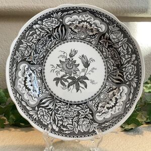 Spode FLORAL Archive Collection BLACK Luncheon Plate 9" England Transferware